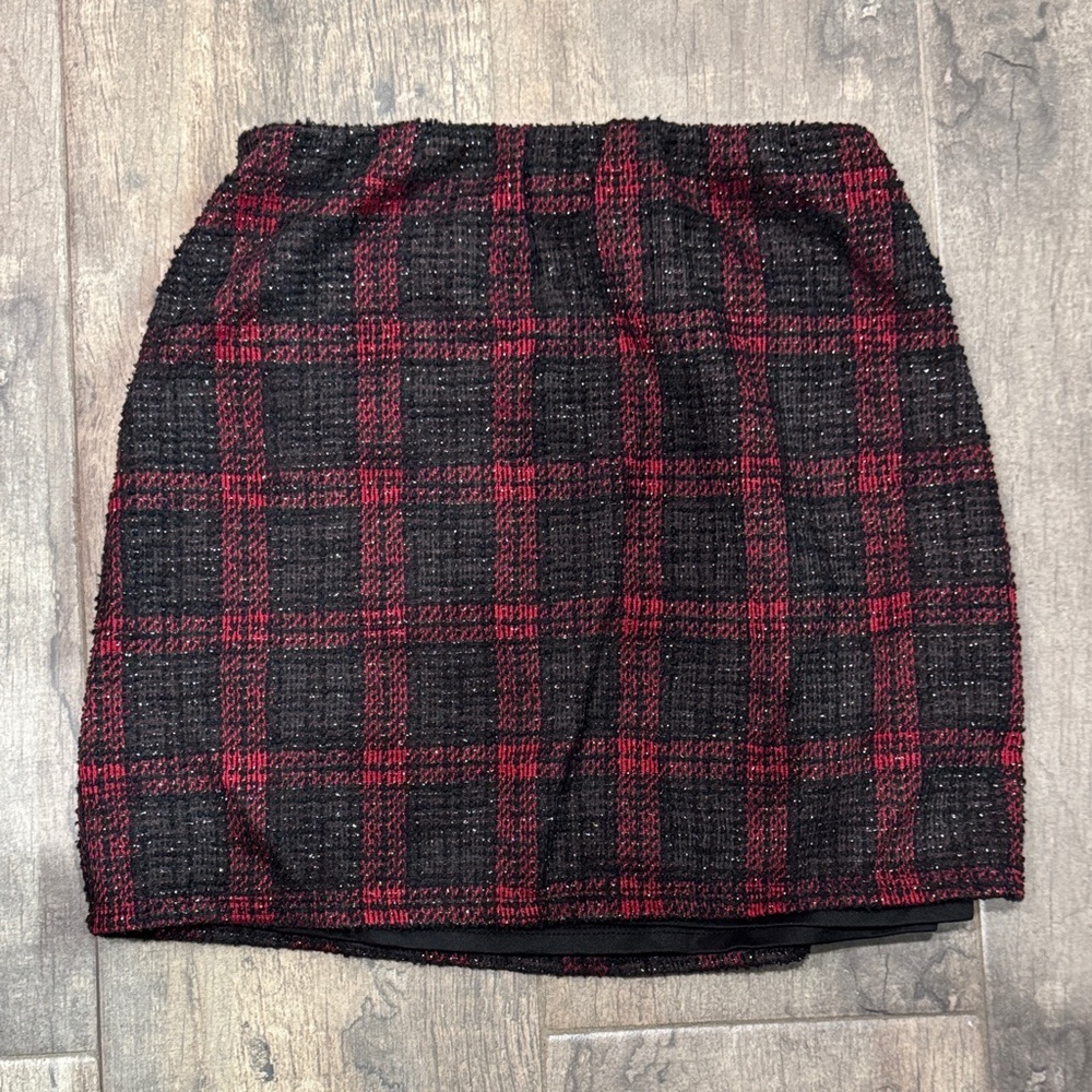 Plaid Kids Skirt in Red and Black